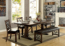 PAULINA Rustic Walnut, Espresso 7 Pc. Dining Table Set - Star USA Furniture Inc