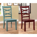 GISELLE Red/ Blue Side Chair, 1 Red & 1 Blue (2/CTN) - Star USA Furniture Inc