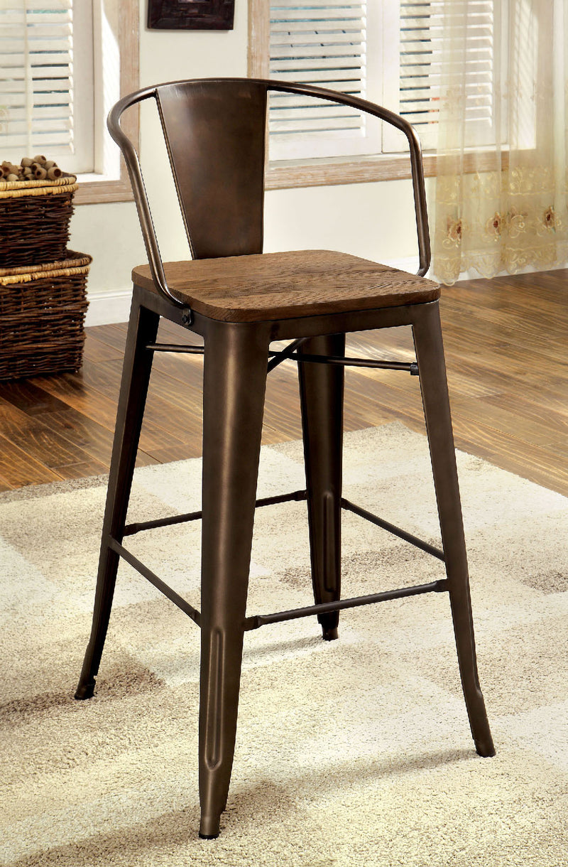 COOPER II Dark Bronze/Natural Counter Ht. Chair (2/CTN) - Star USA Furniture Inc