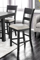 THOMASTON Wire-Brushed Black/ Ivory Counter Ht. Chair (2/CTN) - Star USA Furniture Inc