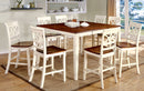 TORRINGTON II Vintage White/Cherry 9 Pc. Counter Ht. Dining Table Set - Star USA Furniture Inc