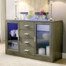 LUMINAR I Gray Server w/ Led Lights - Star USA Furniture Inc