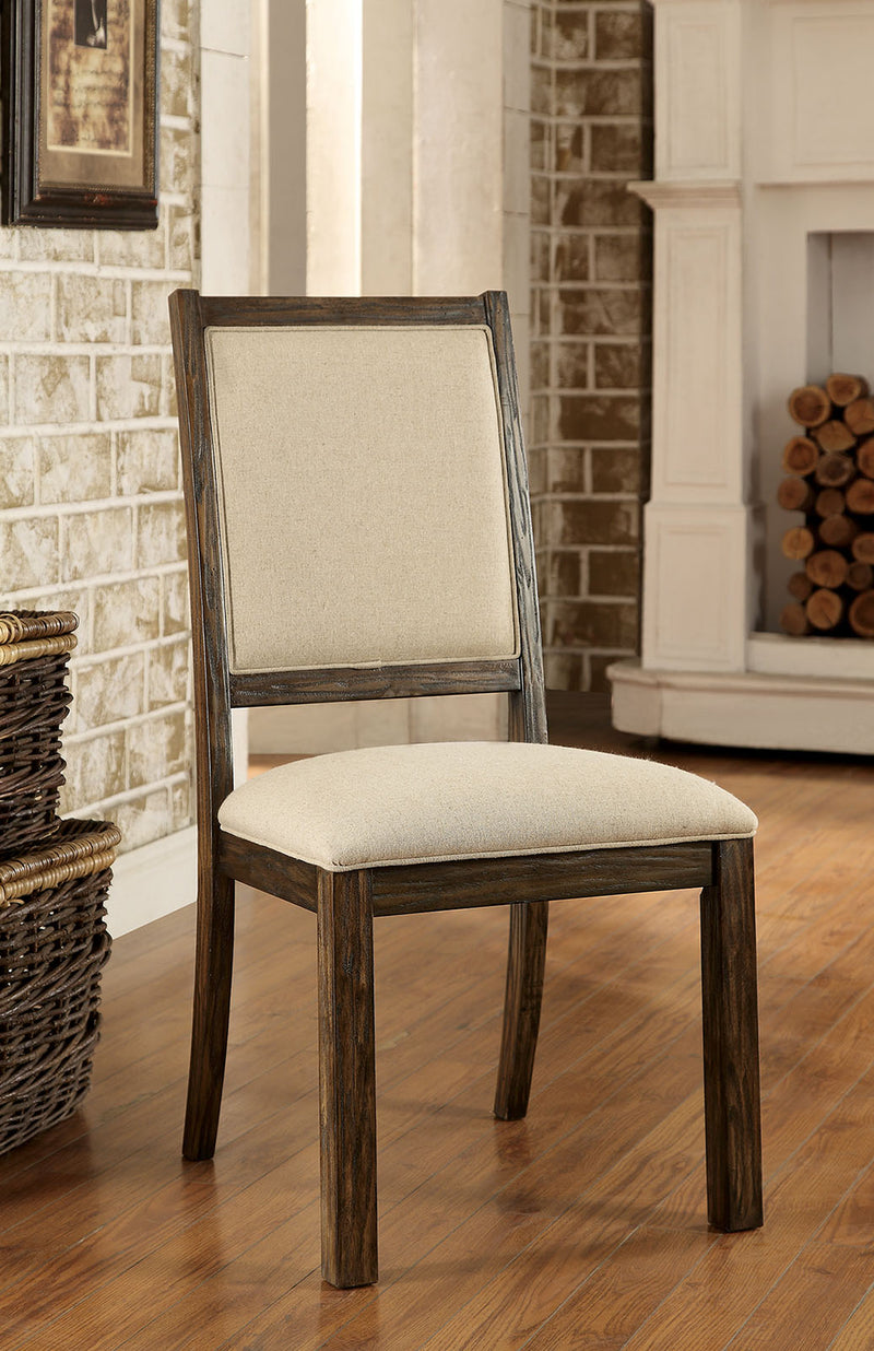 COLETTE Rustic Oak/Beige Side Chair (2/CTN)
