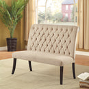 Mashall Ivory Love Seat Bench, Ivory - Star USA Furniture Inc