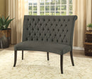 Nerissa Gray/Antique Black Round Love Seat Bench, Gray Fabric - Star USA Furniture Inc