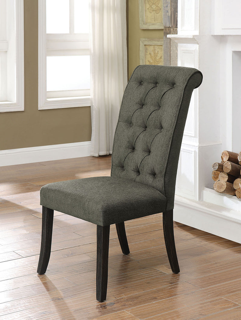 Sania III Gray/Antique Black Side Chair (2/CTN) - Star USA Furniture Inc