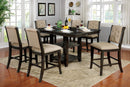 Patience Dark Walnut 7 Pc. Counter Ht. Dining Table Set - Star USA Furniture Inc