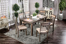 TAYLAH Weathered Gray/Beige 7 Pc. Dining Table Set - Star USA Furniture Inc