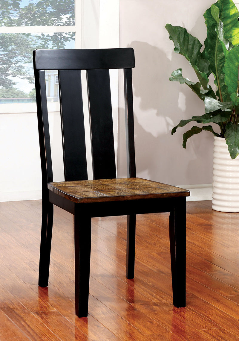 ALANA Antique Oak/Black Side Chair (2/CTN)