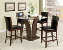 Manhattan III Brown Cherry 5 Pc. Round Counter Ht. Table Set - Star USA Furniture Inc