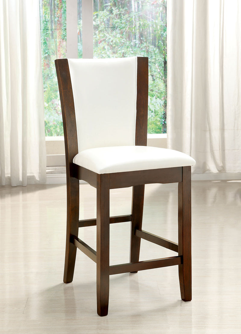 Manhattan III Dark Cherry/White Counter Ht. Chair, White (2/CTN)