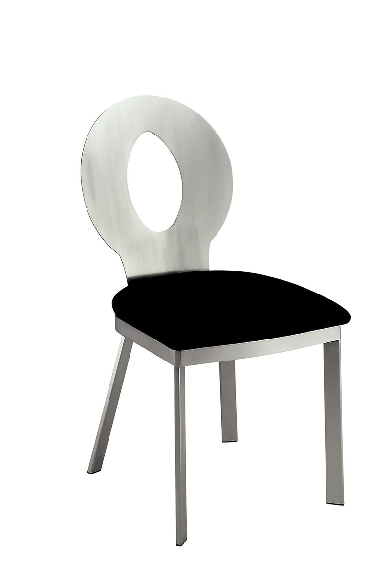 VALO Silver/Black Side Chair (2/CTN)