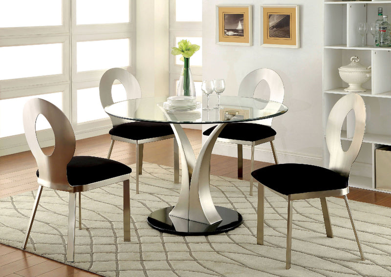 VALO Silver/Black 5 Pc. Dining Table Set