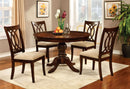 Carlisle Brown Cherry 5 Pc. Round Dining Table Set - Star USA Furniture Inc