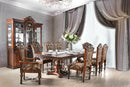 Lucie Brown Cherry 9 Pc. Dining Table Set (2AC+6SC) - Star USA Furniture Inc