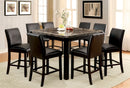 GRANDSTONE II Black Counter Ht. Table, Gray Marble Top - Star USA Furniture Inc