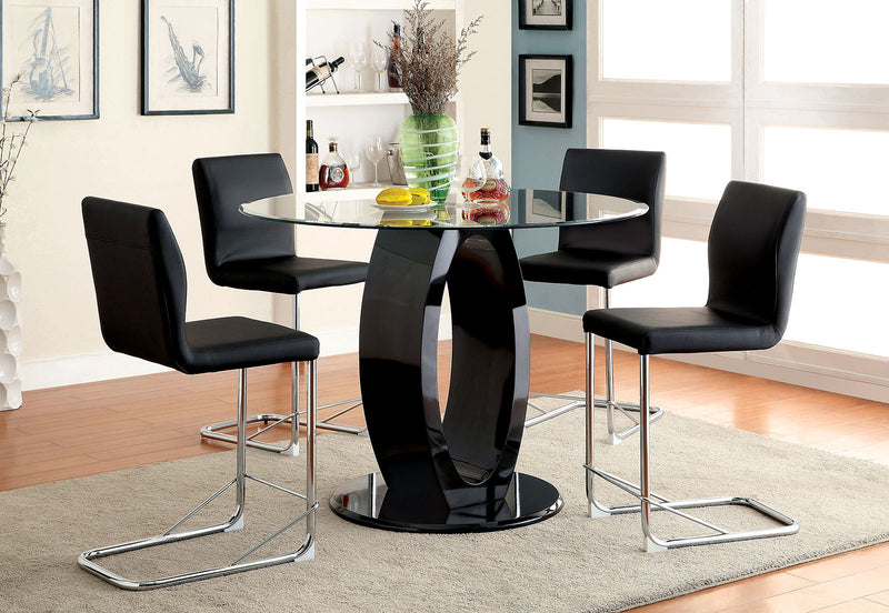 LODIA II Black Round Counter Ht. Table