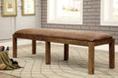 GIANNA Rustic Pine Fabric Bench - Star USA Furniture Inc