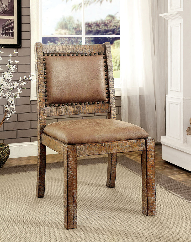 COLETTE Rustic Pine/Brown Side Chair (2/CTN)