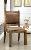 GIANNA Rustic Pine/Brown Side Chair (2/CTN) - Star USA Furniture Inc