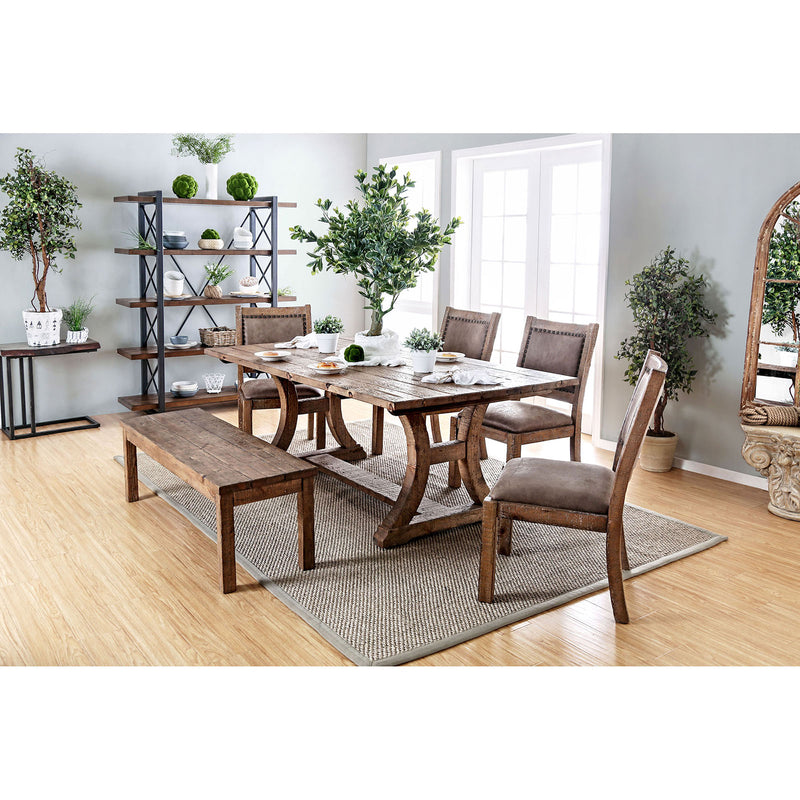 GIANNA Rustic Oak 77" Dining Table