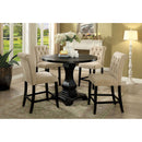 Nerissa Antique Black 5 Pc. Round Counter Ht. Table Set - Star USA Furniture Inc