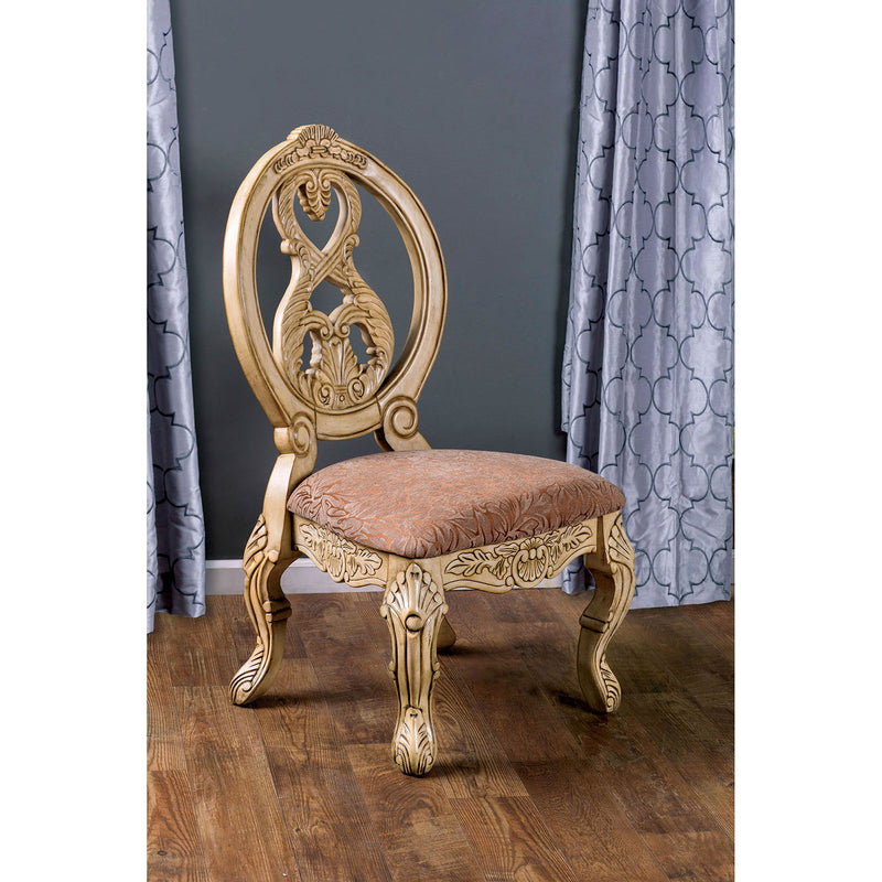 Tuscany III Antique White/Beige Pattern Side Chair (2/CTN)