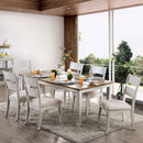 Bridgid Antique White/Oak Dining Table - Star USA Furniture Inc