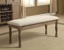 Kathryn Rustic Dark Oak/Beige Bench, Rustic Oak - Star USA Furniture Inc