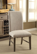 Siobhan II Rustic Dark Oak/Beige Side Chair, Rustic Oak (2/CTN) - Star USA Furniture Inc