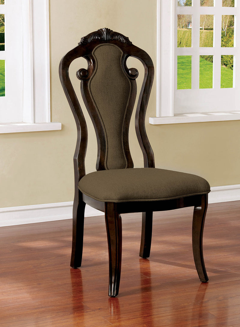 Rosalina Walnut/Beige Side Chair (2/CTN)