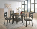 Caprice Antique Warm Gray 7 Pc. Round Dining Table Set - Star USA Furniture Inc