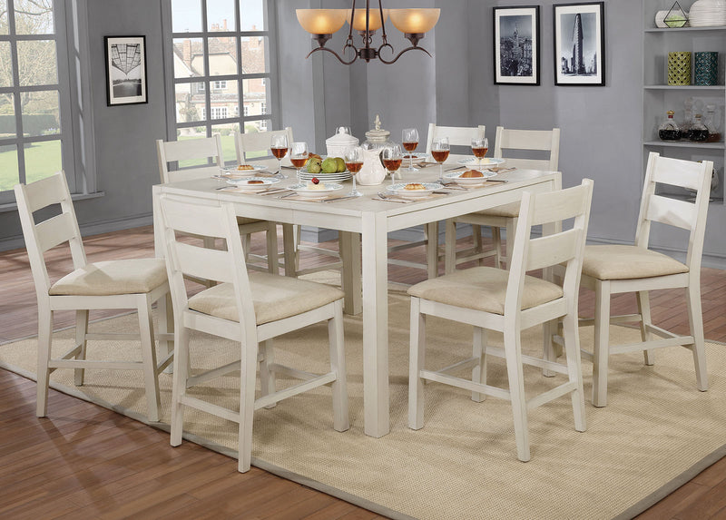 Glenfield Weathered White 7 Pc. Counter Ht. Dining Table Set - Star USA Furniture Inc