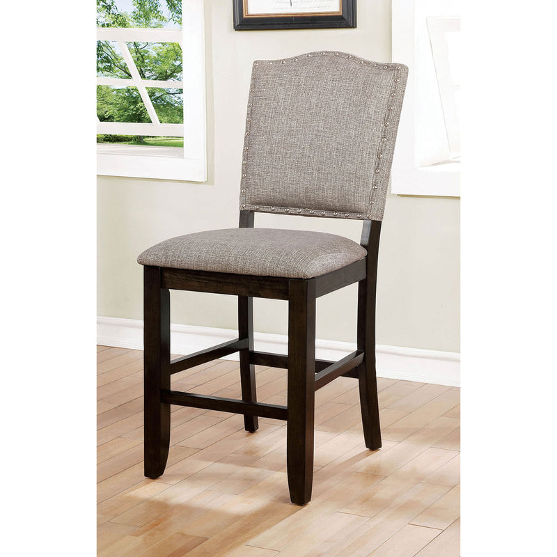 Teagan Dark Walnut/Gray Counter Ht. Chair (2/CTN)