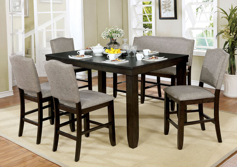 Teagan Dark Walnut 7 Pc. Dining Table Set - Star USA Furniture Inc