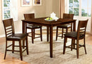 HILLSVIEW II Brown Cherry 5 Pc. Counter Ht. Table Set - Star USA Furniture Inc