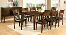 HILLSVIEW I Brown Cherry 78" Dining Table w/ 18" Leaf - Star USA Furniture Inc