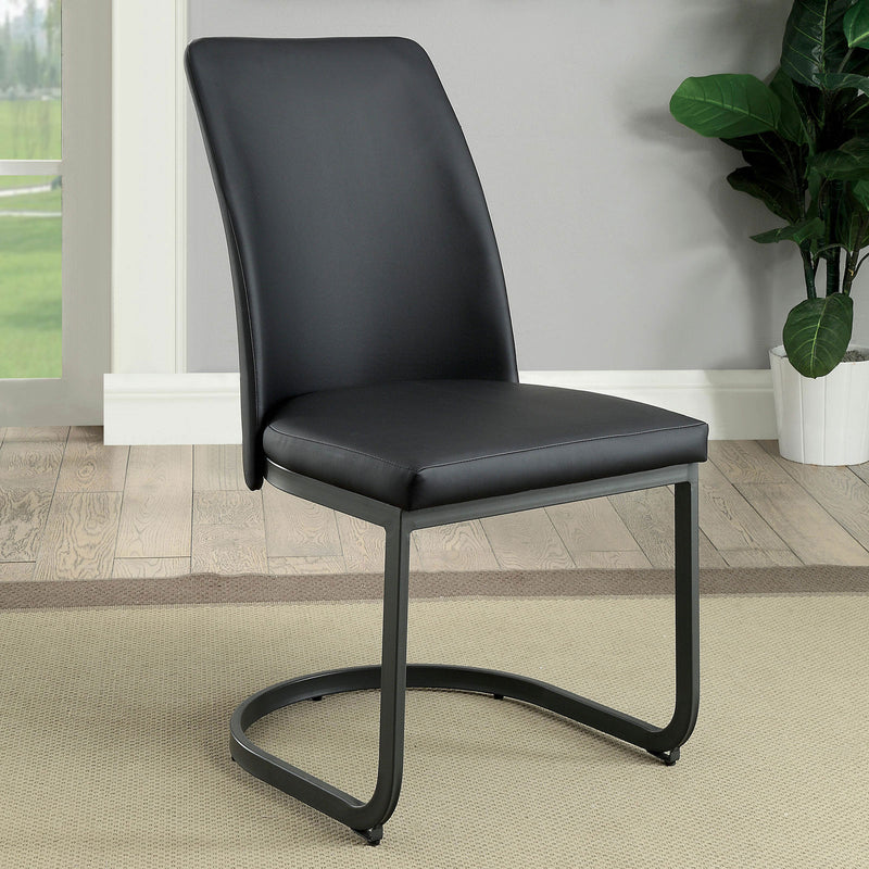 Saskia Dark Gray/Black Side Chair (2/CTN)