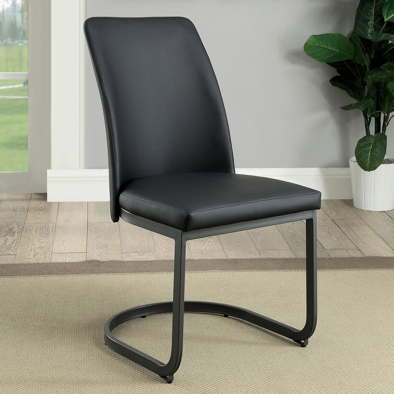 Saskia Dark Gray/Black Side Chair (2/CTN) - Star USA Furniture Inc