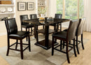 CLAYTON II Dark Cherry/Black 7 Pc. Counter Ht. Dining Table Set - Star USA Furniture Inc