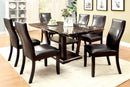 CLAYTON I Dark Cherry/Black 7 Pc. Dining Table Set - Star USA Furniture Inc
