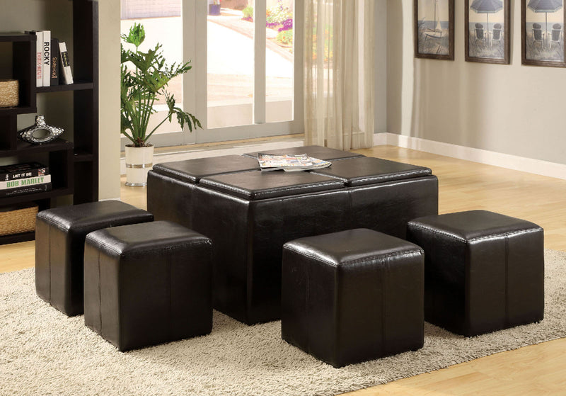 Holloway Espresso Tray Top Nested Ottomans