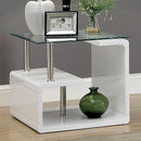 Torkel White/Chrome End Table - Star USA Furniture Inc
