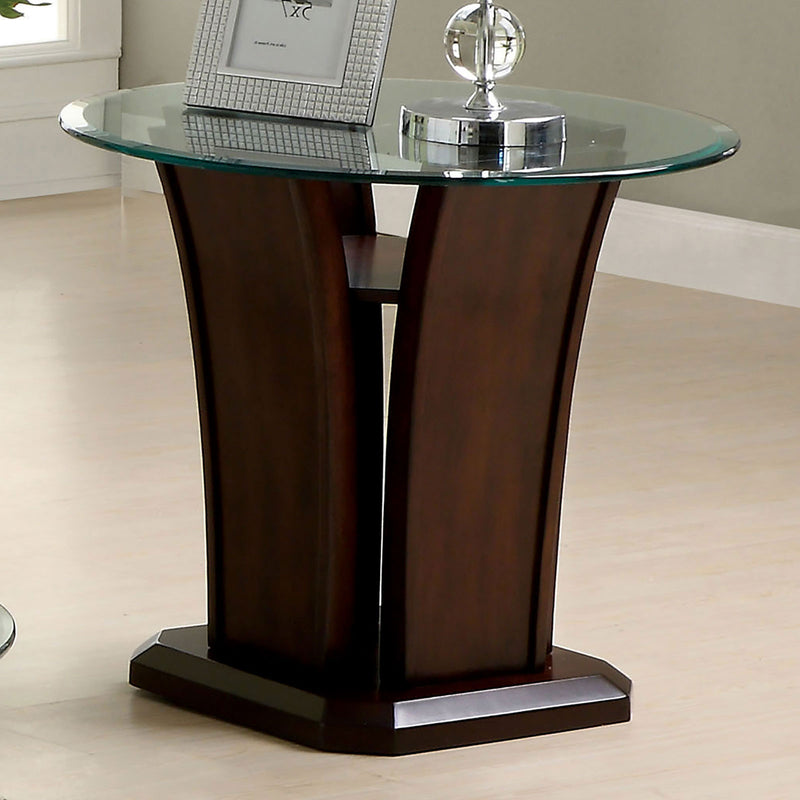 MANHATTAN IV Dark Cherry End Table, Brown Cherry - Star USA Furniture Inc