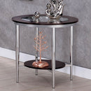 Azaria Espresso/Chrome End Table - Star USA Furniture Inc