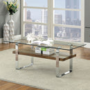 Elpeth Chrome/Dark Oak Coffee Table - Star USA Furniture Inc