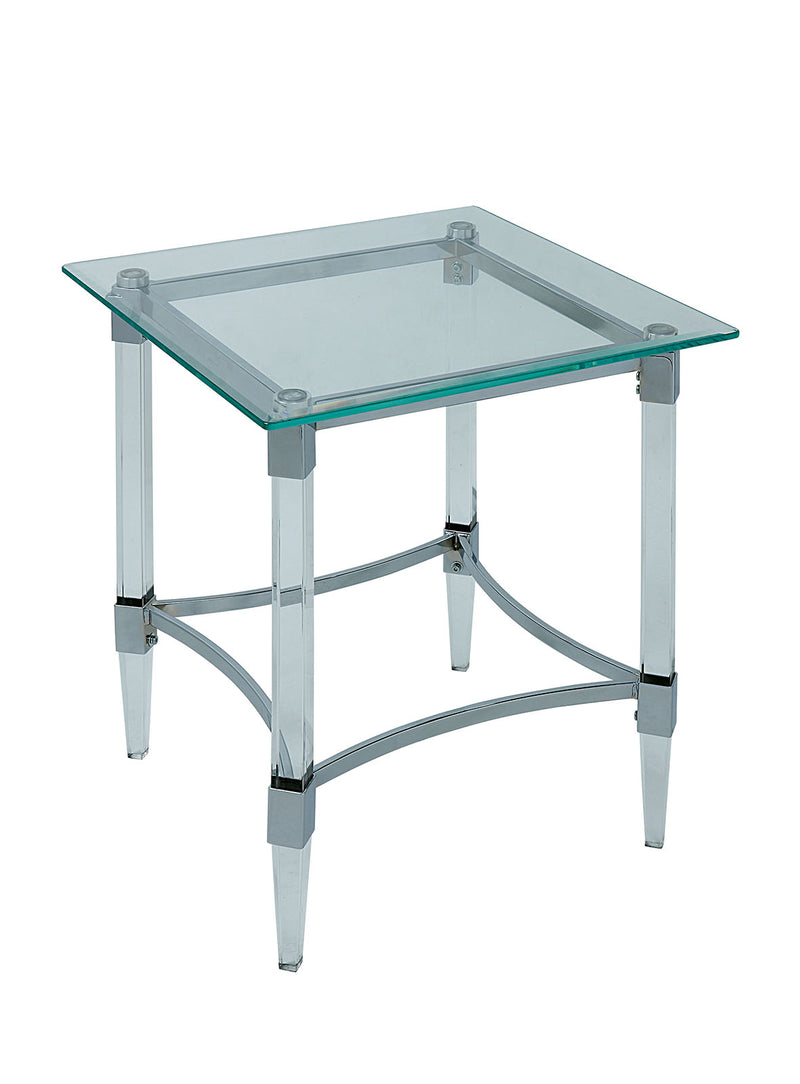 Beaumaris Clear/Chrome End Table - Star USA Furniture Inc