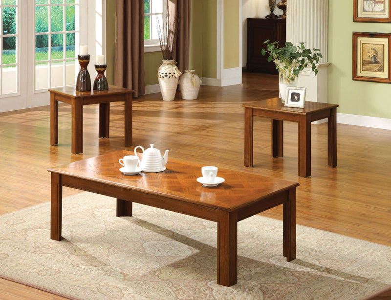 Town Square II Medium Oak 3 Pc. Table Set, Oak - Star USA Furniture Inc