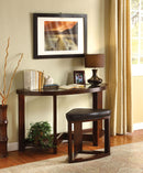 Crystal Cove II Dark Walnut Half-Oval Sofa Table w/ Stool - Star USA Furniture Inc