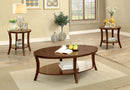 Paola Brown Cherry 3 Pc. Coffee Table Set - Star USA Furniture Inc